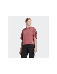 Adidas Γυναικείο Αθλητικό T-shirt Ριγέ Μπορντό HK0494