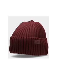 4F Beanie Ανδρικός Σκούφος με Rib Πλέξη σε Μπορντό χρώμα H4Z22-CAM003-60S