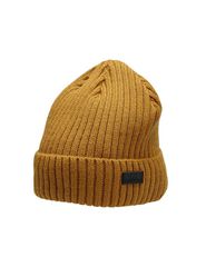 4F Beanie Ανδρικός Σκούφος με Rib Πλέξη σε Κίτρινο χρώμα H4Z22-CAM009-71S