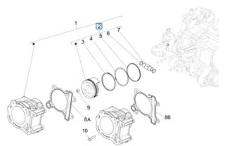 Πιστόνι Cat Μ Piaggio Beverly 350 4T 4V ie E3 2013-2014 Sport Touring 1A0135680M