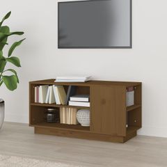 Έπιπλο Τηλεόρασης Καφέ Μελί 80x35x40,5 εκ από Μασίφ Ξύλο Πεύκου 814407