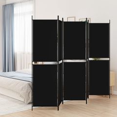 Διαχωριστικό Δωματίου με 5 Πάνελ Μαύρο 250x200 εκ. από Ύφασμα 350237