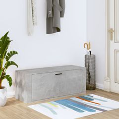 Παπουτσοθήκη Γκρι Σκυροδέματος 100x35x38 εκ. Επεξεργασμένο Ξύλο 821024