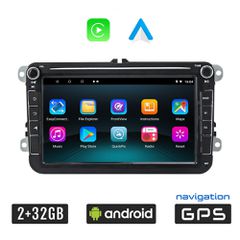 VW SKODA SEAT Android (2GB + 32GB) οθόνη αυτοκίνητου 8" ιντσών με GPS, WI-FI, Playstore, Youtube (Volkswagen Golf Polo Passat Octavia Leon MP3 USB Video Radio ΟΕΜ Bluetooth ηχοσύστημα OEM εργοστασιακο