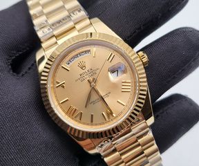 Rolex replica daydate ολόχρυσο με χρυσλη πλάκα