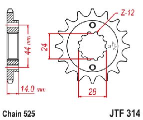 Γρανάζι Κίνησης JTF314 16 HONDA AFRICA 750