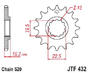 Γρανάζι Κίνησης JTF432 14 SUZUKI DR250/RGV250