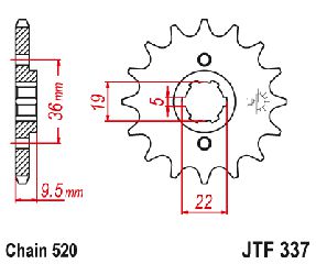 Γρανάζι Κίνησης JTF337 14 HONDA CR 250/TRX250