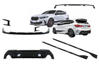 Aero BODY KIT Front Bumper Lip and Air Diffuser BMW 1 Series F40 M Sport (2019 -Up) Piano Black ΕΤΟΙΜΟΠΑΡΑΔΟΤΑ