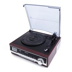 Camry Premium CR1113 Belt-drive audio turntable Black, Chrome, Wood