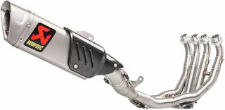 Κωδ.224503 Akrapovic ολόσωμη εξάτμιση Τιτάνιο Evolution Hexagonal Slash-Cut S-Y6E9-APT ασημί τηλ.215-215-8211