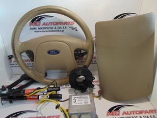 Αερόσακος  Set  FORD MAVERICK (2000-2008)     Οδηγού με τιμόνι(2 μπρίζες),συνοδηγού,2 προεντατήρες ζώνης,ταινία,εγκέφαλος airbag