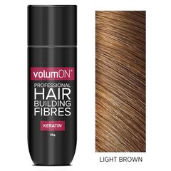 VolumON Hair Building Fibers, Μικρο-ίνες Φυσικής Κερατίνης κατά της Τριχόπτωσης & Αραίωσης των Μαλλιών 28γρ Ανοιχτό Καστανό