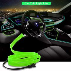 3m Slim Διακοσμητική Ταινία Neon LED Εσωτερικός Φωτισμός Αυτοκινήτου 12V Πράσινο
