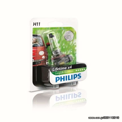 PHILIPS H11 12V 55W PGj19-2 LongerLife ECOVision 12362LLECOB1 1τμχ