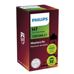 PHILIPS H7 24V 70W PX26d MasterLife μέγιστη αντοχή + 4x διάρκεια ζωής 1τμχ 13972MLC1