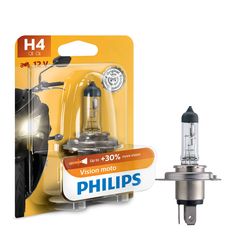 PHILIPS H4 12V 60/55W P43t MotoVision +30% ΠΕΡΙΣΣΟΤΕΡΟ ΦΩΣ 12342PRBW 1τμχ