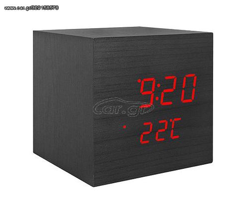 LTC ψηφιακό ρολόι LXLTC07 με ξυπνητήρι & θερμόμετρο, επιτραπέζιο, μαύρο