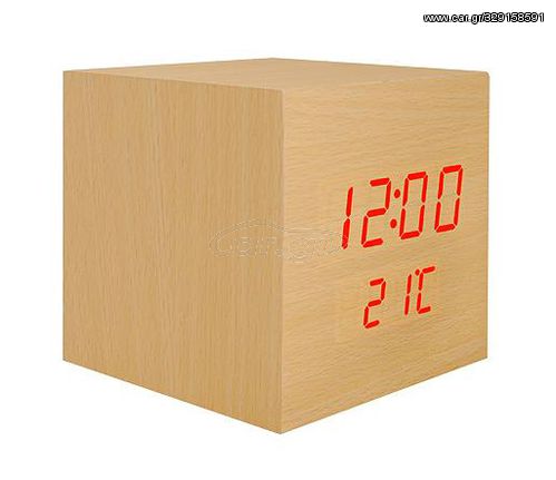 LTC ψηφιακό ρολόι LXLTC05 με ξυπνητήρι & θερμόμετρο, επιτραπέζιο, καφέ