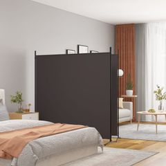 Διαχωριστικό Δωματίου με 2 Πάνελ Καφέ 348x180 εκ. από Ύφασμα 350275