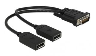 DELOCK αντάπτορας DMS-59 σε 2x DisplayPort 65354, 25cm, μαύρος