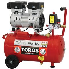 Toros Oil Free SILENT Μονοφασικό Κομπρεσέρ Αέρος με Ισχυ 1hp και Αεροφυλάκιο 24lt