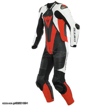 ΔΕΡΜΑΤΙΝΗ ΟΛΟΣΩΜΗ ΑΓΩΝΙΣΤΙΚΗ ΦΟΡΜΑ LAGUNA SECA 5 1PC PERFORATED LEATHER SUIT BLACK/WHITE/FLUO-RED 1513467| DAINESE