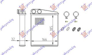 Ψυγειο Καλοριφερ (B) +/-ΑC (183x160) Mini COOPER/ONE (R56) 11-14 - 690906500