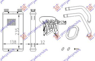 Ψυγειο Καλοριφερ (B) +/-AC (235x138) 03- (MAZI Me To KIT)RENAULT MASTER/MASCOTT 98-09 - 084806510