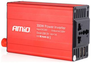 INVERTER 24-230V max300W-peak600W ME 2 USB AMiO – 1 ΤΕΜ.