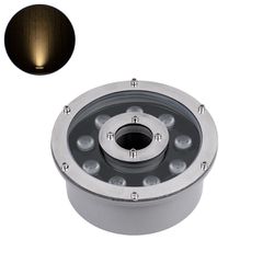 GLOBOSTAR® UNDERWATER-FINA 90674 Υποβρύχιος Προβολέας Σποτ για Σιντριβάνια/Πισίνες LED 9W 990lm 30° DC 24V Αδιάβροχο IP68 Θερμό Λευκό 2700K Dimmable - Ανοξείδωτο Ατσάλι 304 - Φ16 x Υ8cm - 3 Χρόνια Εγγ