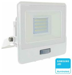 V-TAC Προβολέας LED Samsung chip 20W ψυχρό λευκό 6500K λευκό σώμα με ανιχνευτή και απευθείας σύνδεση 20273