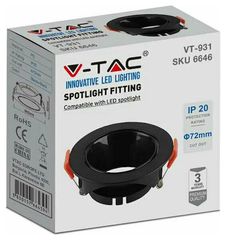 GU10 FITTING PLASTIC ROUND-BLACK FRAME+BLACK REFLECTOR 85x40mm-thumb-5