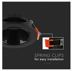GU10 FITTING PLASTIC ROUND-BLACK FRAME+BLACK REFLECTOR 85x40mm-thumb-3