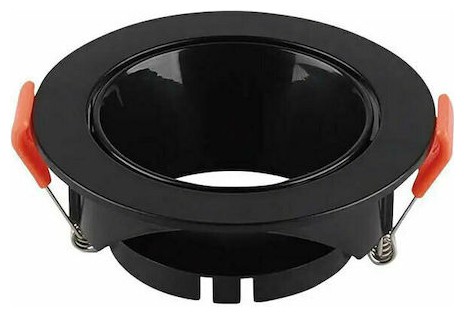 GU10 FITTING PLASTIC ROUND-BLACK FRAME+BLACK REFLECTOR 85x40mm