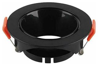 GU10 FITTING PLASTIC ROUND-BLACK FRAME+BLACK REFLECTOR 85x40mm