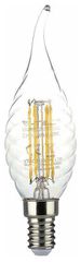 V-TAC Λάμπα LED E14 κερί φλόγα twisted filament 4W θερμό λευκό 3000K γυαλί διάφανο 100lm/W 214308