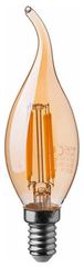V-TAC Λάμπα LED E14 κερί φλόγα filament 4W θερμό λευκό 2200K γυαλί amber 217114
