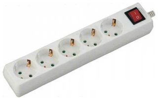 V-TAC Πολύπριζο 5 Θέσεων με 3×1,5mm και 5m Καλώδιο και Διακόπτη Άσπρο 8767