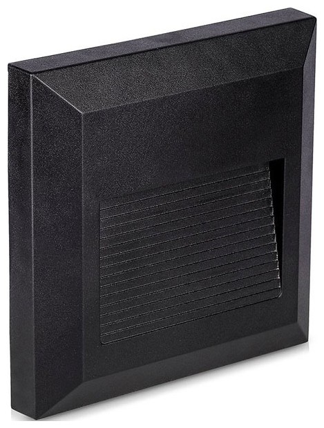 2W LED STEP LIGHT 3000K BLACK BODY SQUARE