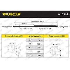 Αμορτισέρ Καπό Monroe ML6365 για Vw Passat (3G2) 8.14 -, Vw Passat Alltrack (3G5) 5.15 -, Vw Passat Variant (3G5) 8.14 -