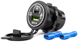 ΠΡΙΖΑ ΦΟΡΤΙΣΤΗΣ ΤΗΛΕΦΩΝΟΥ USB QUICK CHARGE +USB TYPE-C 12/24V Φ37mmX51mm MOD-08