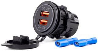 ΠΡΙΖΑ ΜΕ 2 ΘΥΡΕΣ USB 12/24V 3.0A Φ37mmX51mm QUICK CHARGE MOD-05