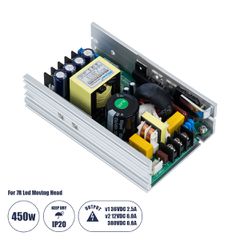 GloboStar® 73076 Μεταλλικό Τροφοδοτικό PELV για Ρομποτική Κεφαλή 7R Moving Head 450W - AC 220-240V σε DC 12V - 36V - 380V - IP20 L12.6 x W8 x H4cm - 1 Χρόνο Εγγύηση