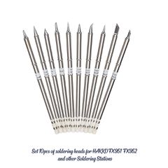 GloboStar® 79977 Drillpro T12 ΣΕΤ 10 Κεφαλών για Κολλητήρι - Σταθμού Συγκόλλησης Συμβατές με Μοντέλα HAKKO FX951 & FX952 και για Άλλα Μοντέλα