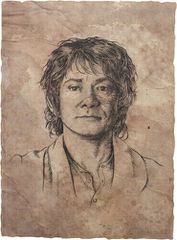 The Lord of the Rings - Portrait of Bilbo Baggins Statue Art Print / Fan Shop and Merchandise 21 X 28 Cm
