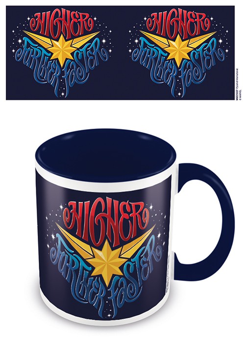 MARVEL - Coloured Inner Ceramic Mug - Captain Marvel - Blue