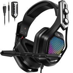 MPOW IRON BH336 7.1 Gaming Headset Black Ενσύρματα (3,5mm Jack ή USB) Over Ear Surround Sound Gaming Headset