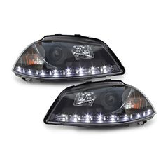 Μπροστινά Φανάρια Set Για Seat Ibiza 6L 02-08 DRL Μαύρα H1/H1 Sonar-thumb-1