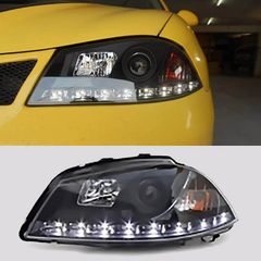 Μπροστινά Φανάρια Set Για Seat Ibiza 6L 02-08 DRL Μαύρα H1/H1 Sonar-thumb-4